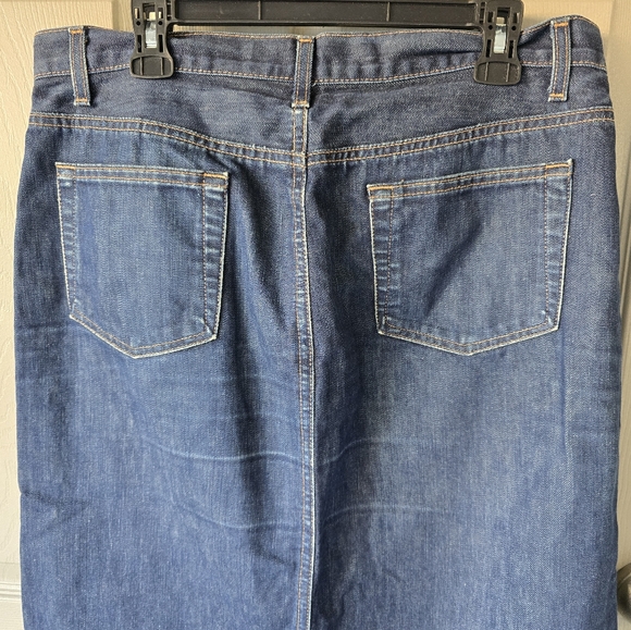 Gap Jean Long Skirt Women Blue Maxi Sz 36 Pencil Denim FrontSlit Coastal Classy - Picture 15 of 15